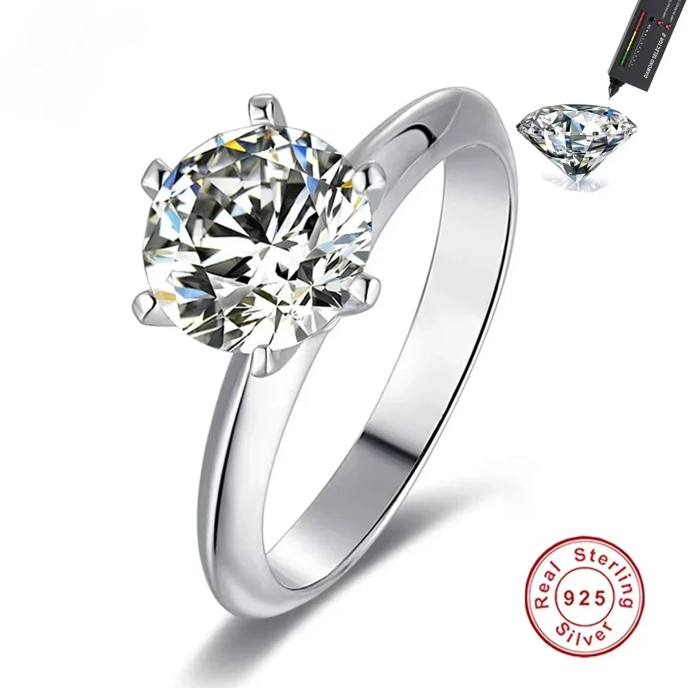 Silver Moissanite Ring