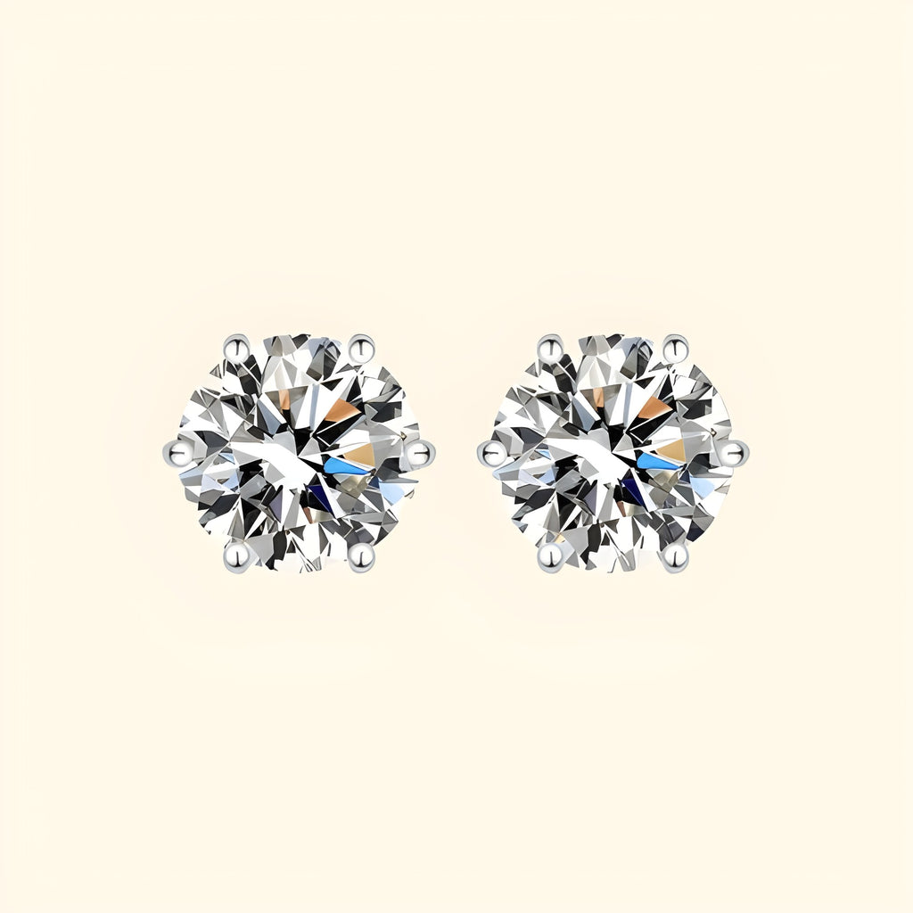 Silver Moissanite Stud Earrings