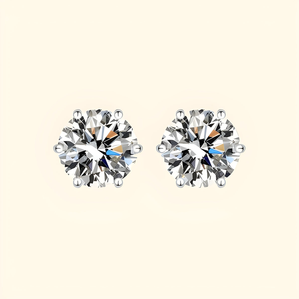 Silver Moissanite Stud Earrings