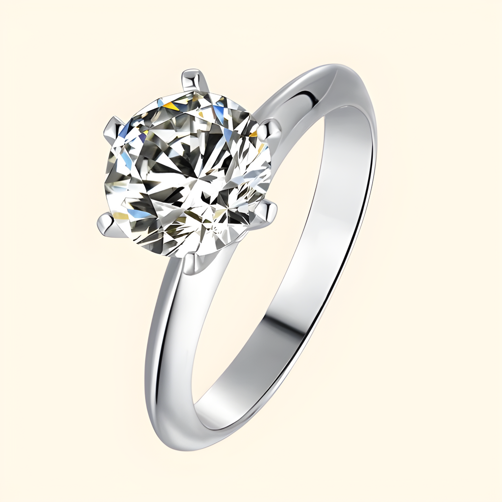 Silver Moissanite Ring