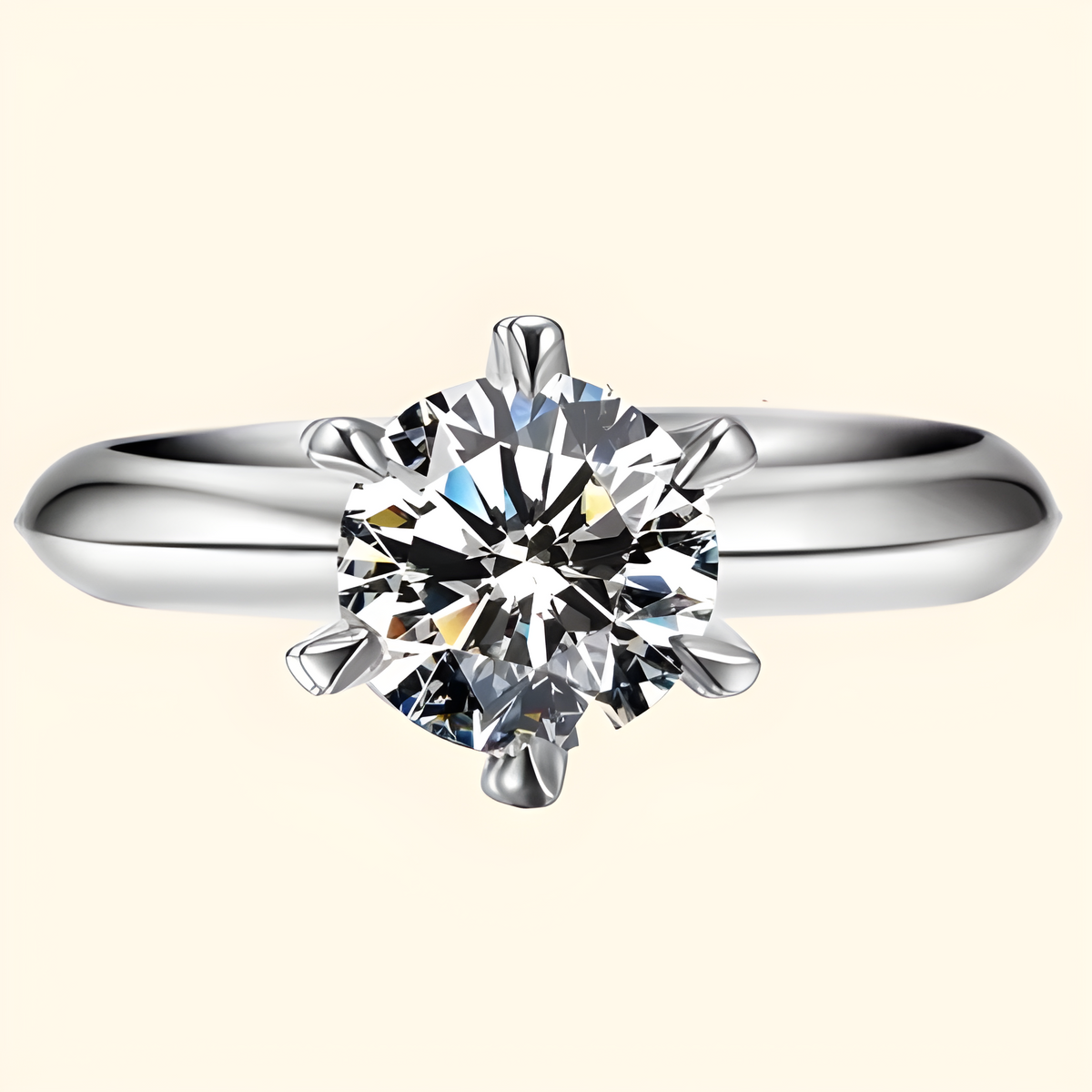 Silver Moissanite Ring