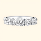 Silver Moissanite Five Stone Ring