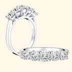 Silver Moissanite Five Stone Ring