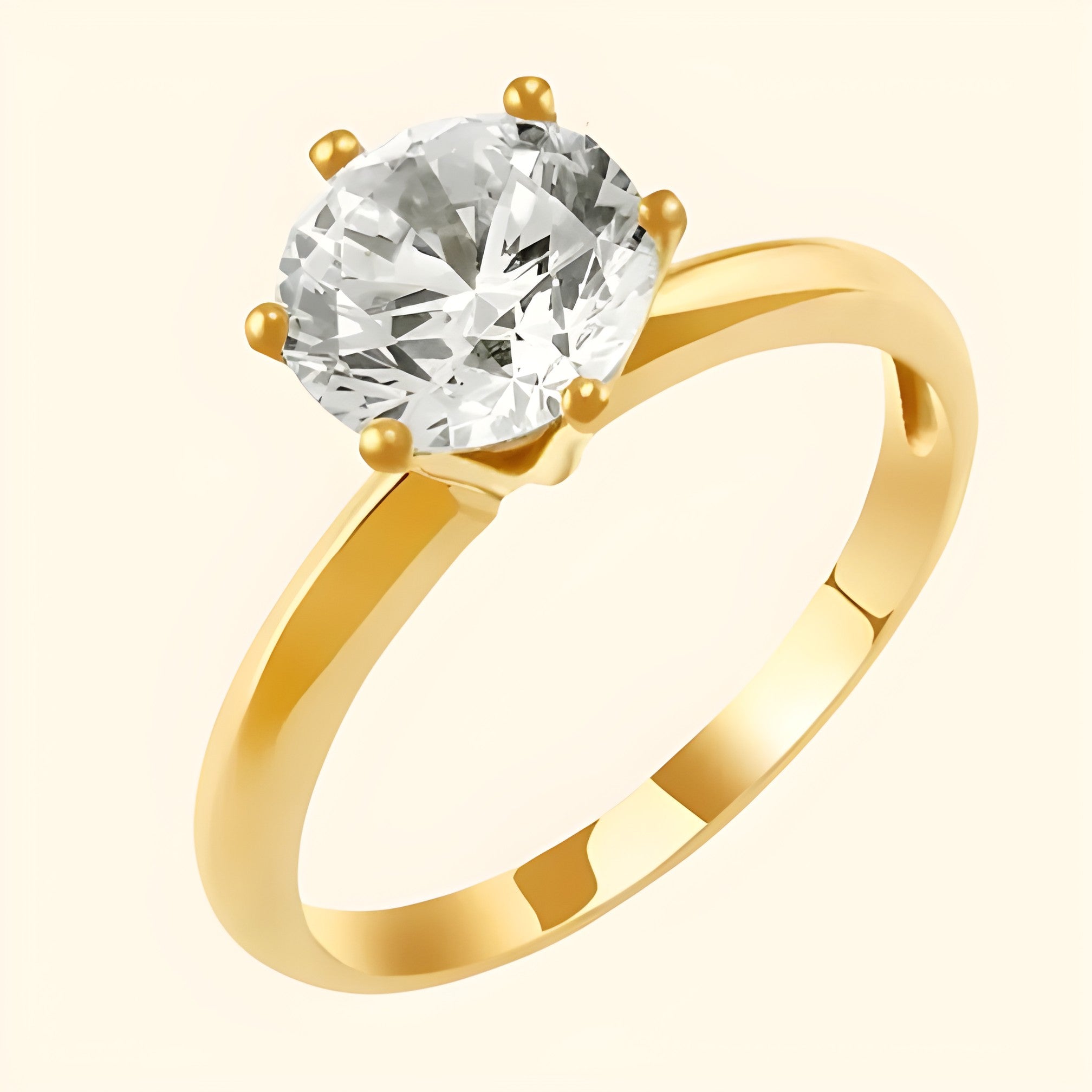 18K Gold Moissanite Ring
