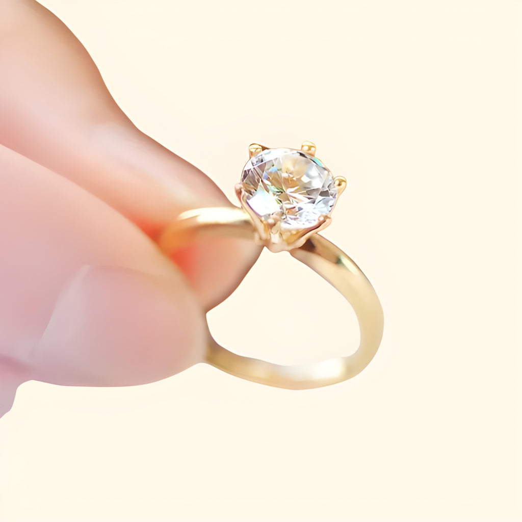 18K Gold Moissanite Ring