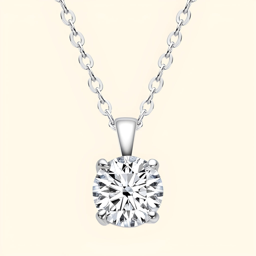 Silver Moissanite Pendant Necklace