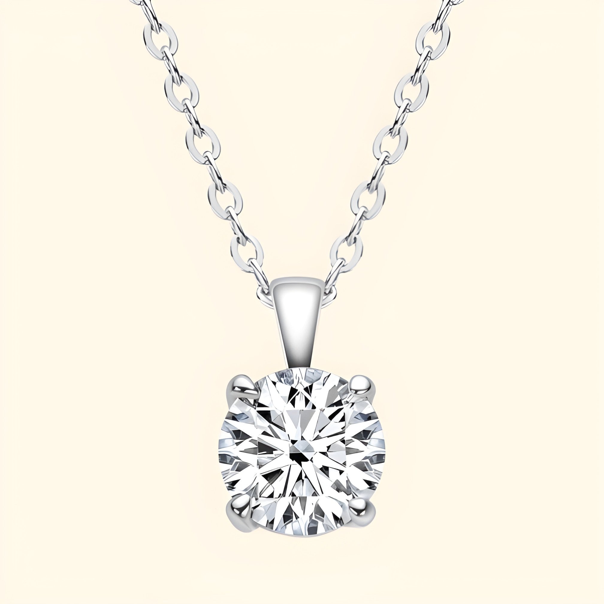 Silver Moissanite Pendant Necklace