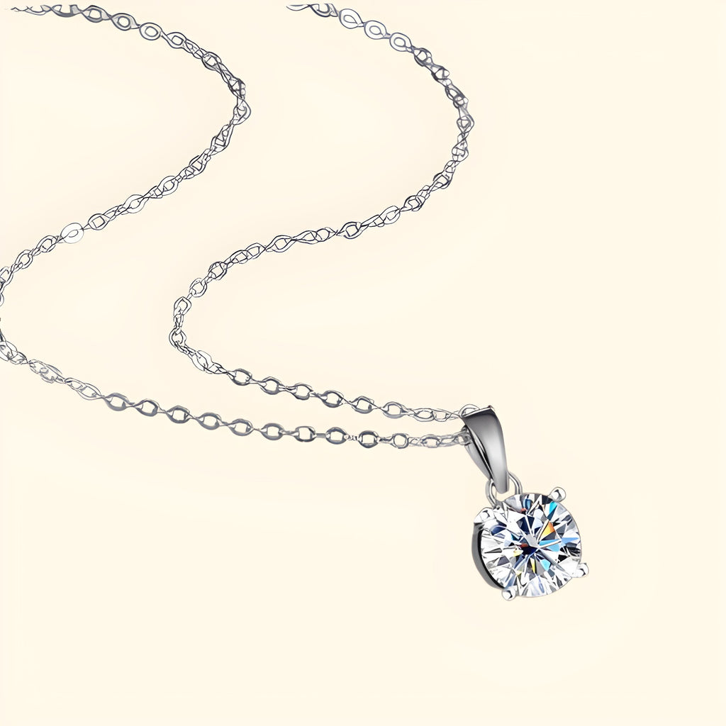 Silver Moissanite Pendant Necklace