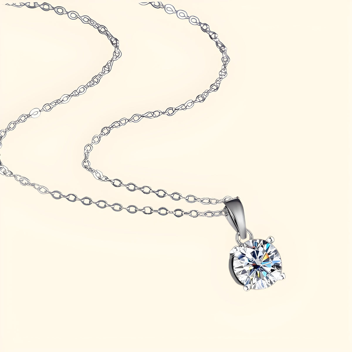 Silver Moissanite Pendant Necklace