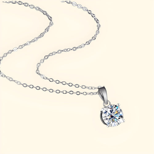 Silver Moissanite Pendant Necklace