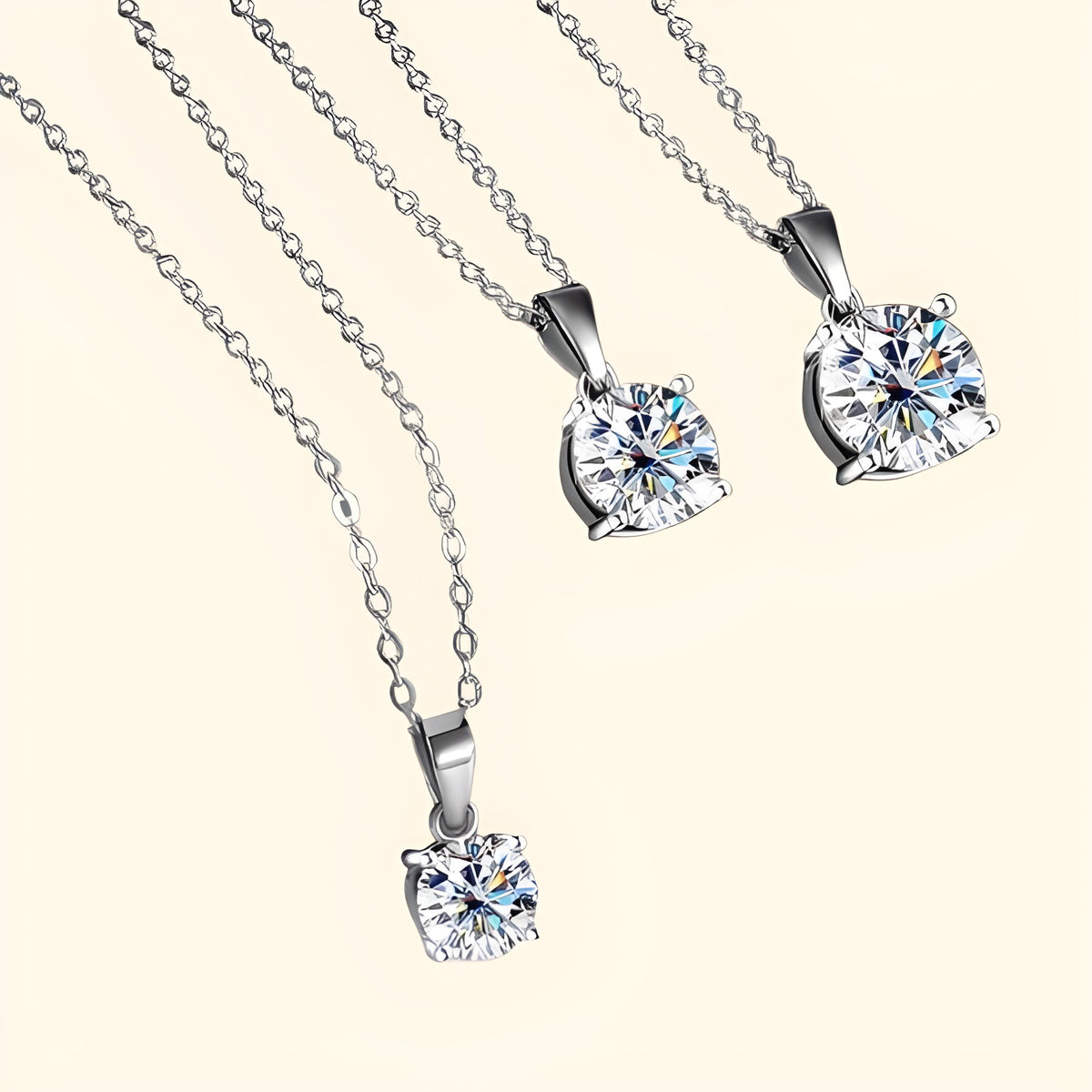 Silver Moissanite Pendant Necklace
